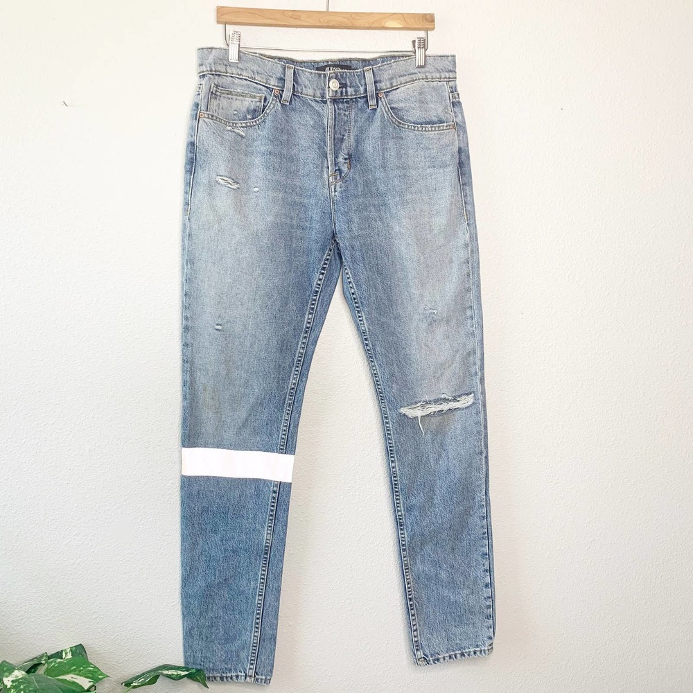 Hudson Light Wash Button Fly Blue Axl Skinny Fit Jeans 34 NWT